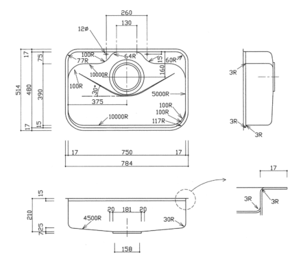 Chậu Rửa Bát Toyoura Enb750-480Grm Nội Địa Nhật Bản Chậu Rửa Bát Toyoura Enb750-480Grm Nội Địa Nhật Bản