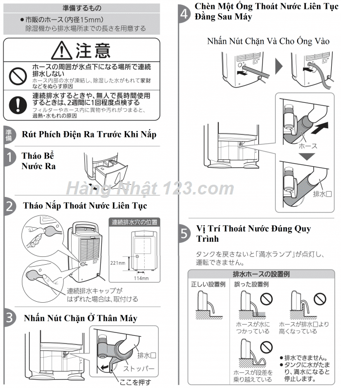 Hướng Dẫn Sử Dụng Máy Hút Ẩm Mitsubishi Mj-180Tx