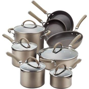 Bộ Xoong Nồi 13 Piece Circulon Có Chống Dính Siêu Bền Màu Socola Được Thiết Kế Từ Không Gỉ
