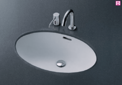 Chậu rửa toto l548u hình oval loại đặt âm bàn