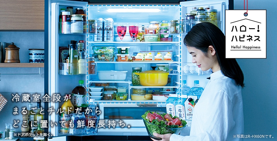 Tủ Lạnh Hitachi R-Hw54N (Màu Trắng) Với Thiết Kế 6 Cửa Gương Kính Và Có Ngăn Cấp Đông Mềm