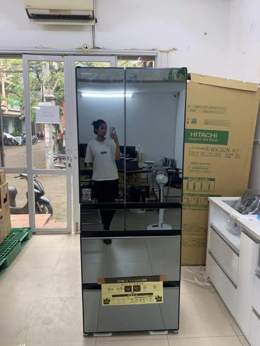 Tủ lạnh hitachi r-kx57n-x 567l đen gương có ngăn cấp đông mềm