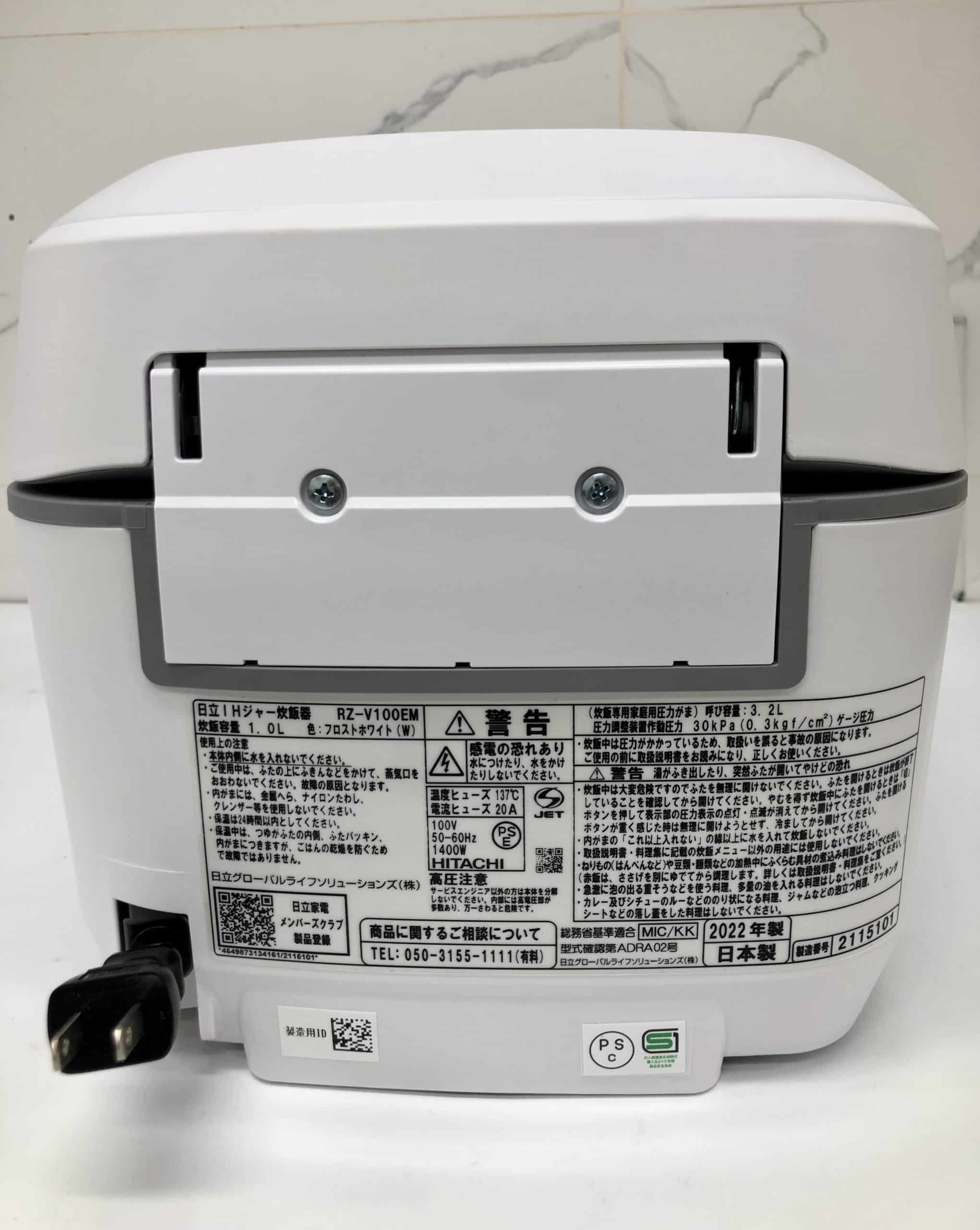 Nồi cơm Hitachi RZ-V100EM dung tích 1 lít có áp suất