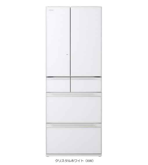 Tủ lạnh hitachi r-hw60k-w (màu trắng) thiết kế 6 cánh cửa với mặt gương pha lê