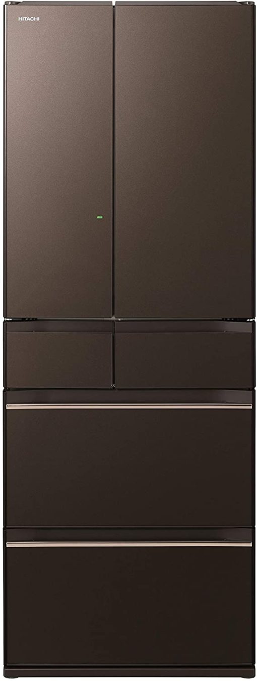 Tủ lạnh hitachi r-hw60k thiết kế 6 cánh cửa với mặt gương pha lê