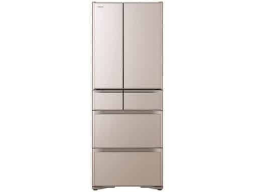 Tủ lạnh hitachi r-xg56j-xn (màu vàng cát) gồm 6 cửa gương kính và ngăn hút chân không