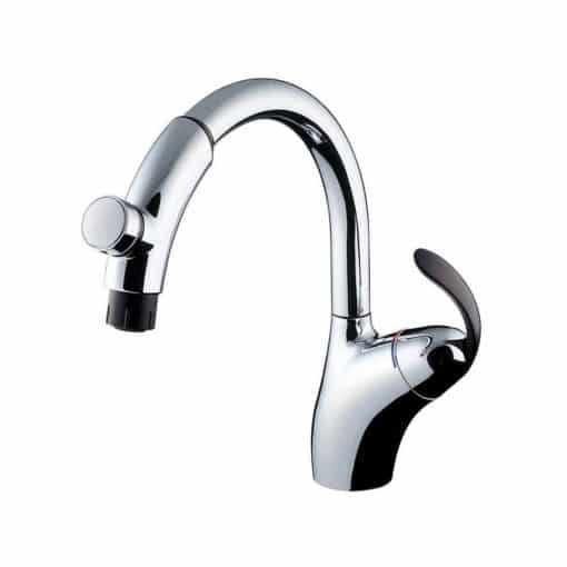 Vòi rửa bát nhà bếp toto tkn34pbtrr chức năng kéo dài và mở nước tại đầu vòi