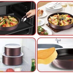 Bộ Đồ Nấu Ăn T-Fal Cho Bếp Từ Có Tay Cầm, Hàng Pháp Xuất Nhật