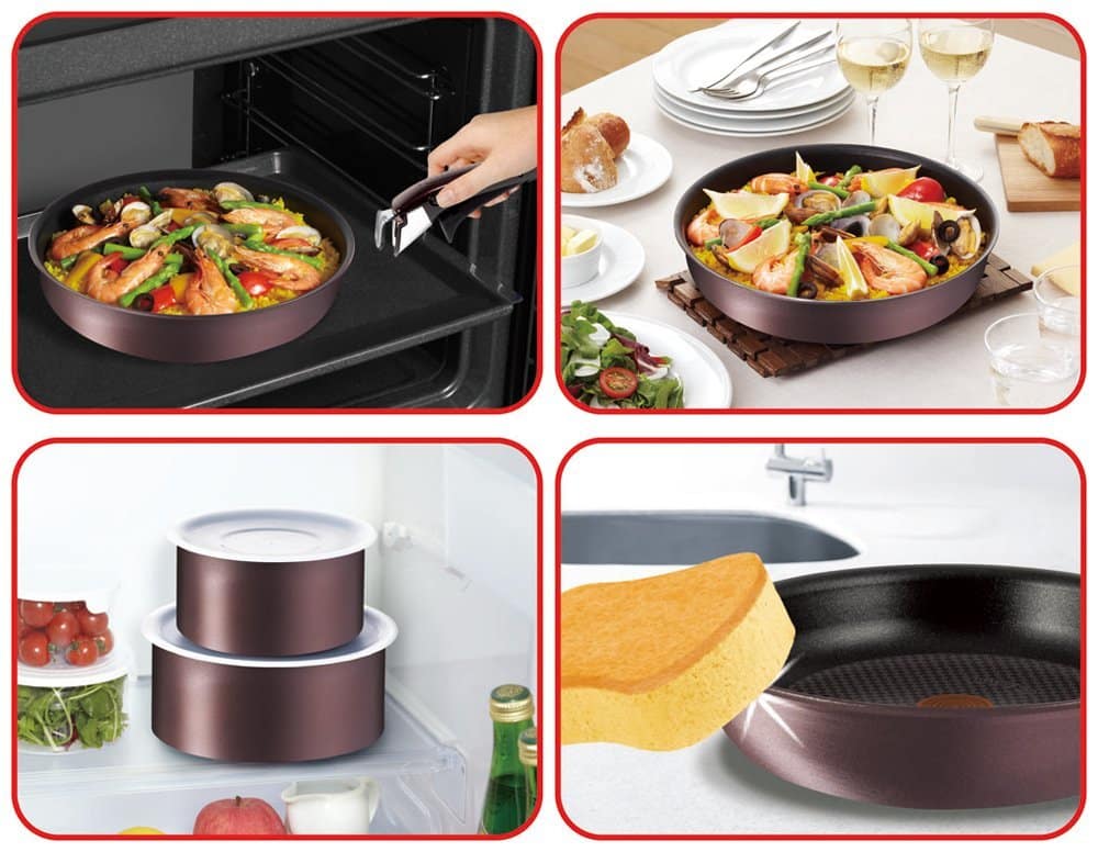 Bộ đồ nấu ăn T-fal cho bếp từ có tay cầm, hàng Pháp xuất Nhật