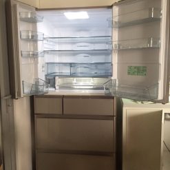 Tủ Lạnh Hitachi R-Xg56J-Xn (Màu Vàng Cát) Gồm 6 Cửa Gương Kính Và Ngăn Hút Chân Không