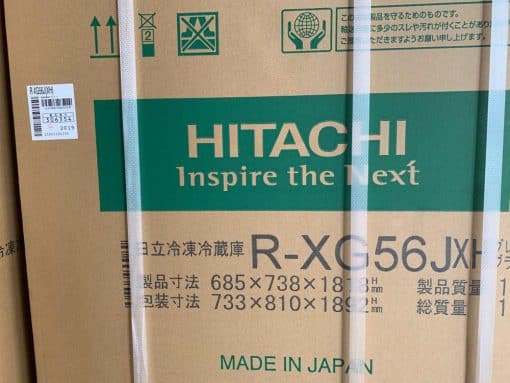 Tủ lạnh hitachi r-xg56j-xn (màu vàng cát) gồm 6 cửa gương kính và ngăn hút chân không