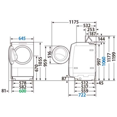 Máy Giặt Toshiba Tw-127Xm4L Giặt 12Kg Sấy 7Kg