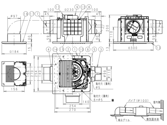 Quạt Thông Gió Panasonic Fy-24Cpts8 Quạt Thông Gió Panasonic Fy-24Cpts8